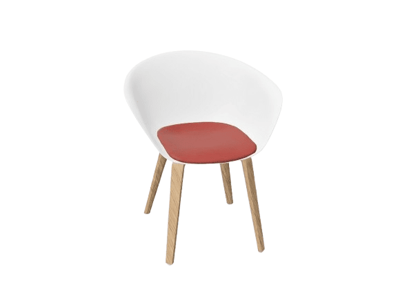 Duna 02 Wood Leg Chair With Seat Cushion Chairs Arper