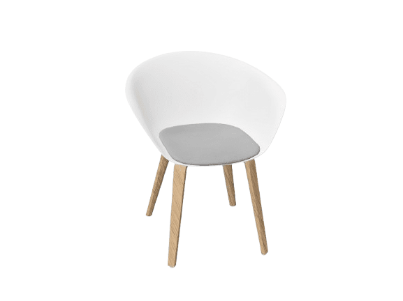 Duna 02 Wood Leg Chair With Seat Cushion Chairs Arper