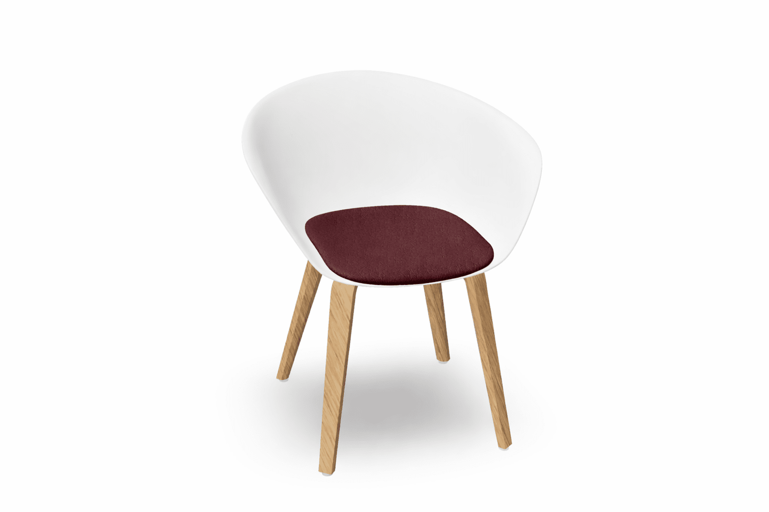 Duna 02 Wood Leg Chair With Seat Cushion Chairs Arper