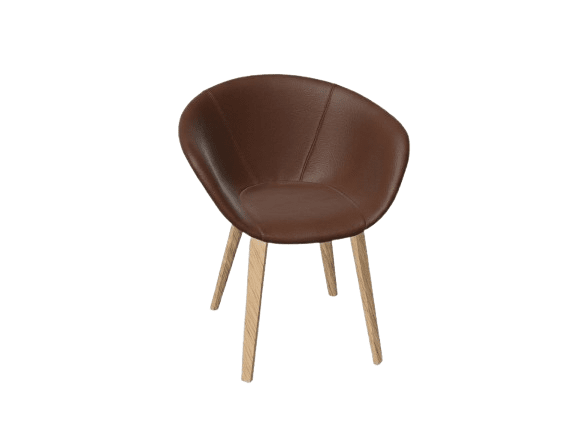 Duna 02 Wood Leg Chair With Front Upholstery Chairs Arper