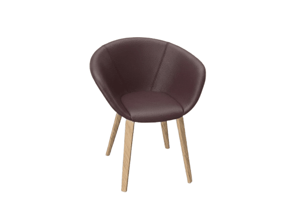 Duna 02 Wood Leg Chair With Front Upholstery Chairs Arper