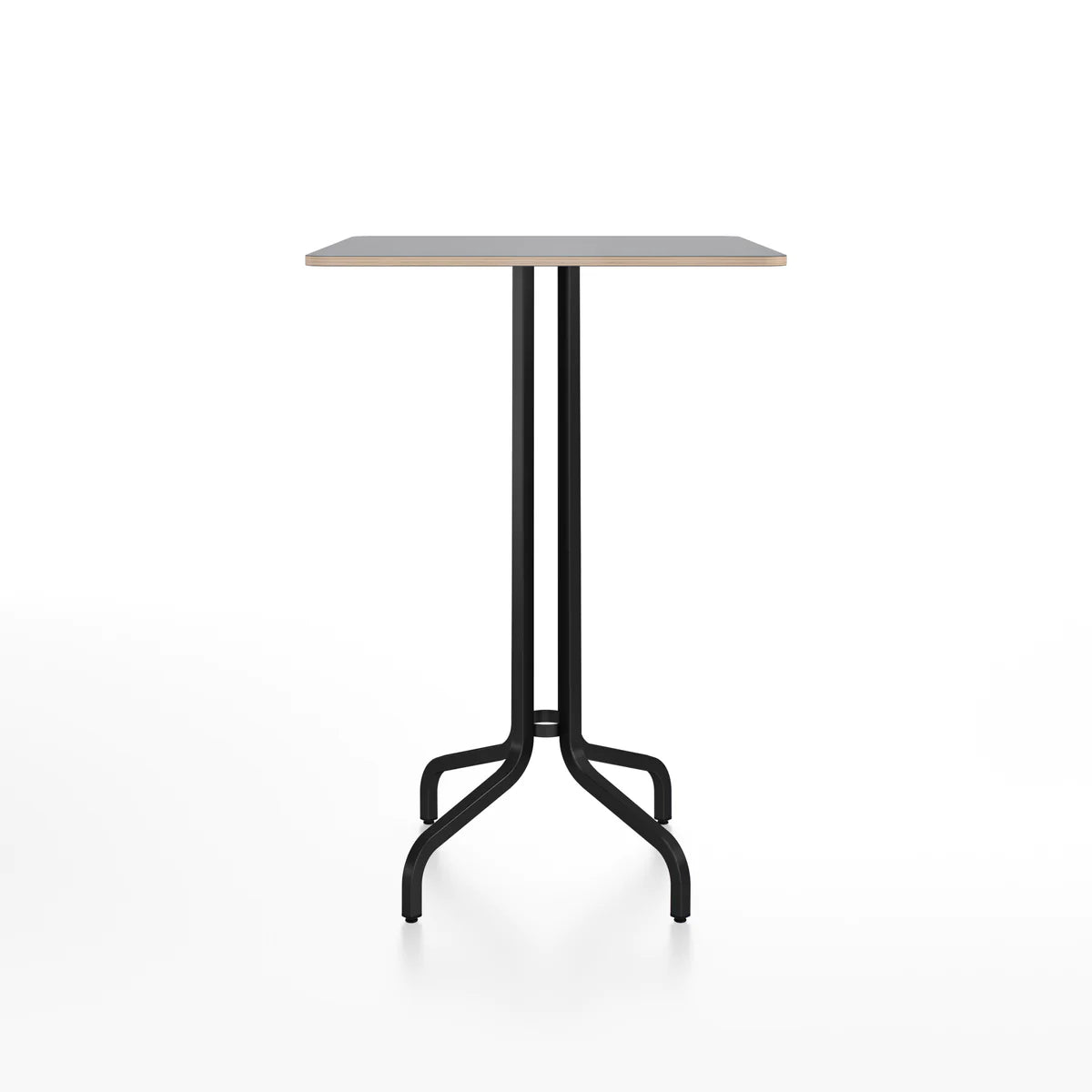 Emeco 1 Inch Bar Table - Rectangular Top bar seating Emeco Black Powder Coated Gray Laminate Plywood