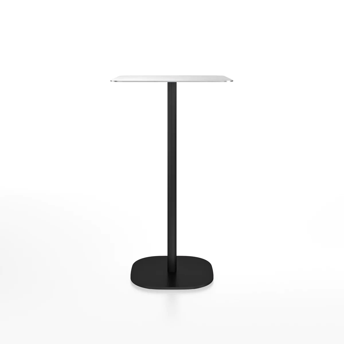Emeco 2 Inch Flat Base Bar Height Table - Rectangular Top Coffee table Emeco Black Powder Coated Aluminum Hand Brushed Aluminum