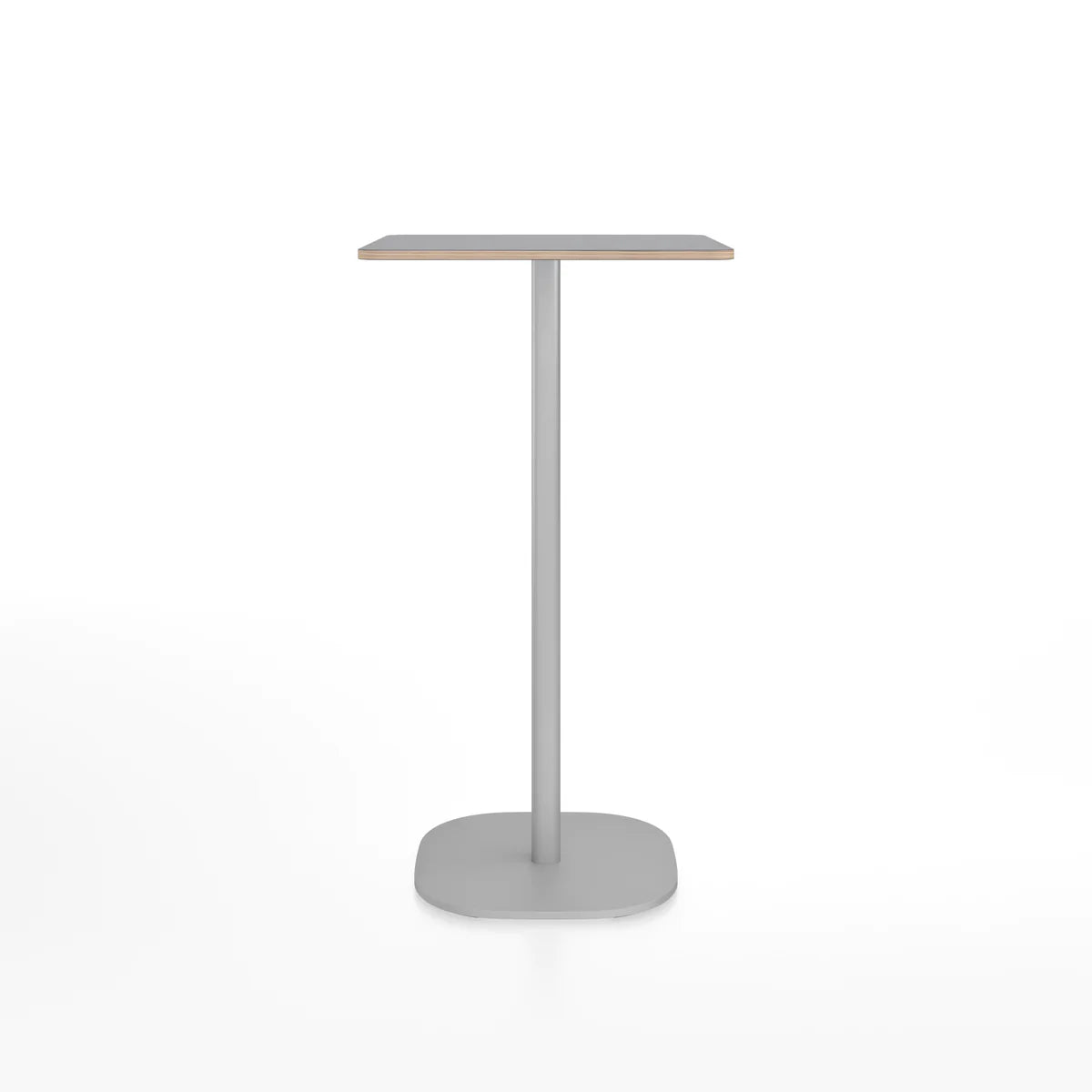 Emeco 2 Inch Flat Base Bar Height Table - Rectangular Top Coffee table Emeco Hand Brushed Gray Laminate Plywood