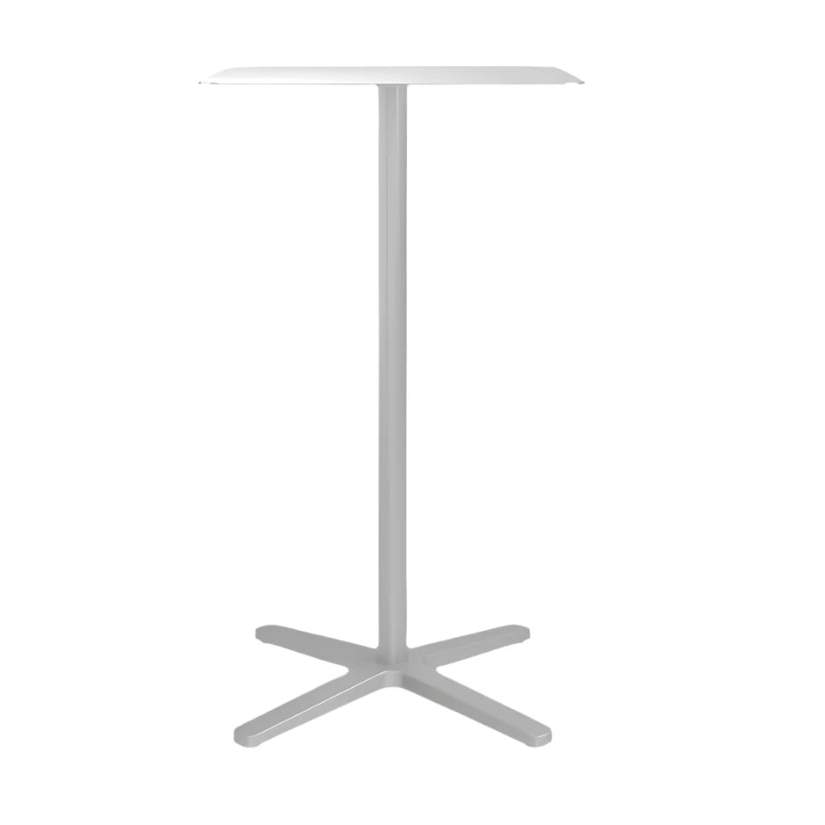 Emeco 2 Inch X Base Bar Table - Rectangular bar seating Emeco Silver Powder Coated Hand Brushed Aluminum