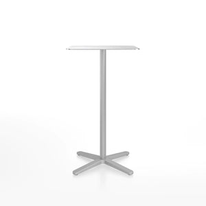 Emeco 2 Inch X Base Bar Table - Rectangular bar seating Emeco Silver Powder Coated Hand Brushed Aluminum 