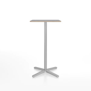 Emeco 2 Inch X Base Bar Table - Rectangular bar seating Emeco Silver Powder Coated Grey Laminate Plywood 