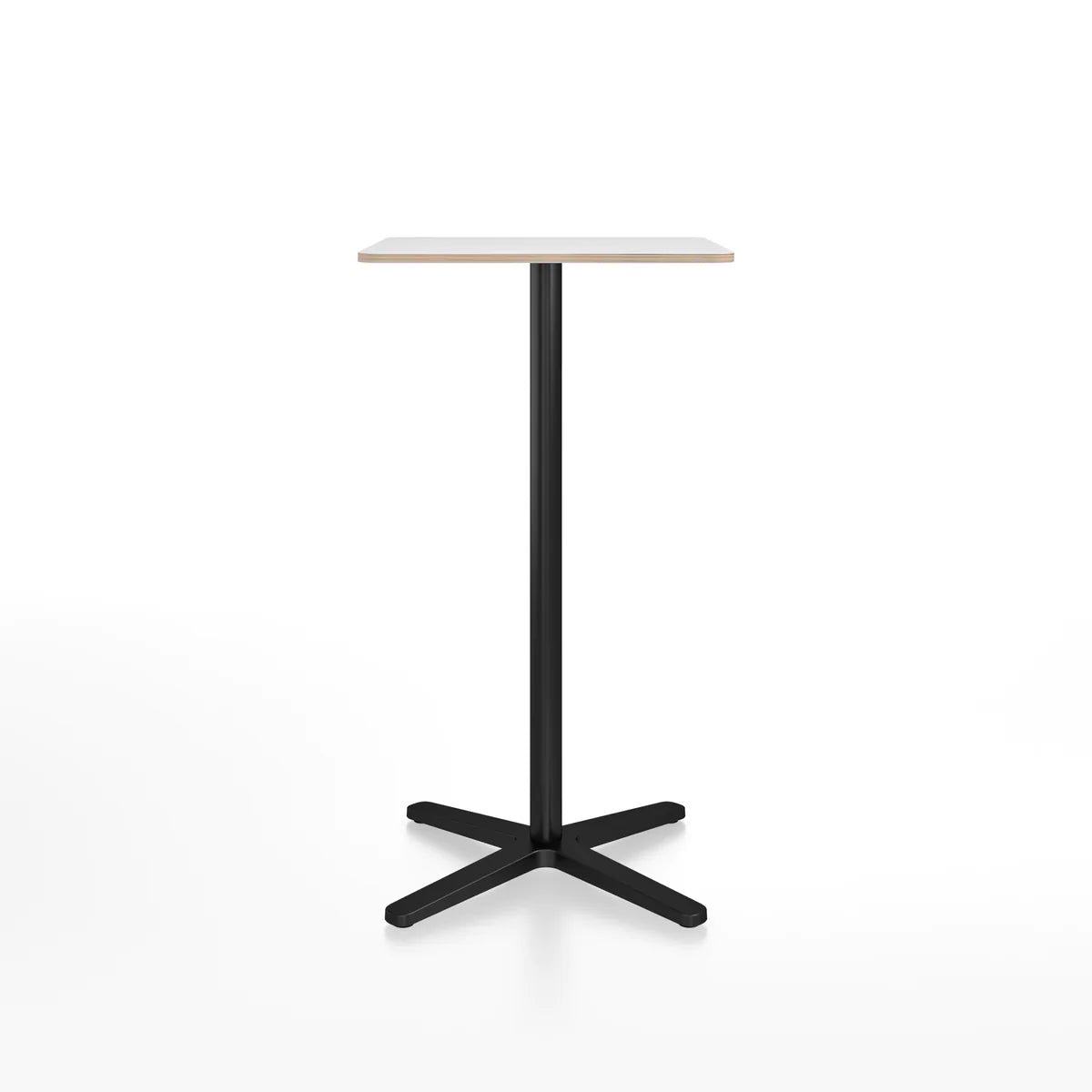 Emeco 2 Inch X Base Bar Table - Rectangular bar seating Emeco Black Powder Coated White Laminate Plywood