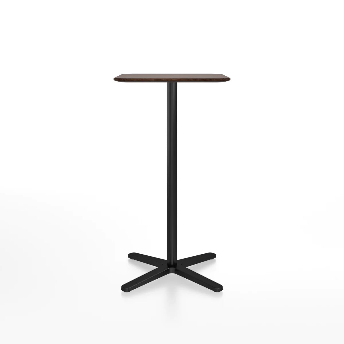 Emeco 2 Inch X Base Bar Table - Rectangular bar seating Emeco Black Powder Coated Walnut