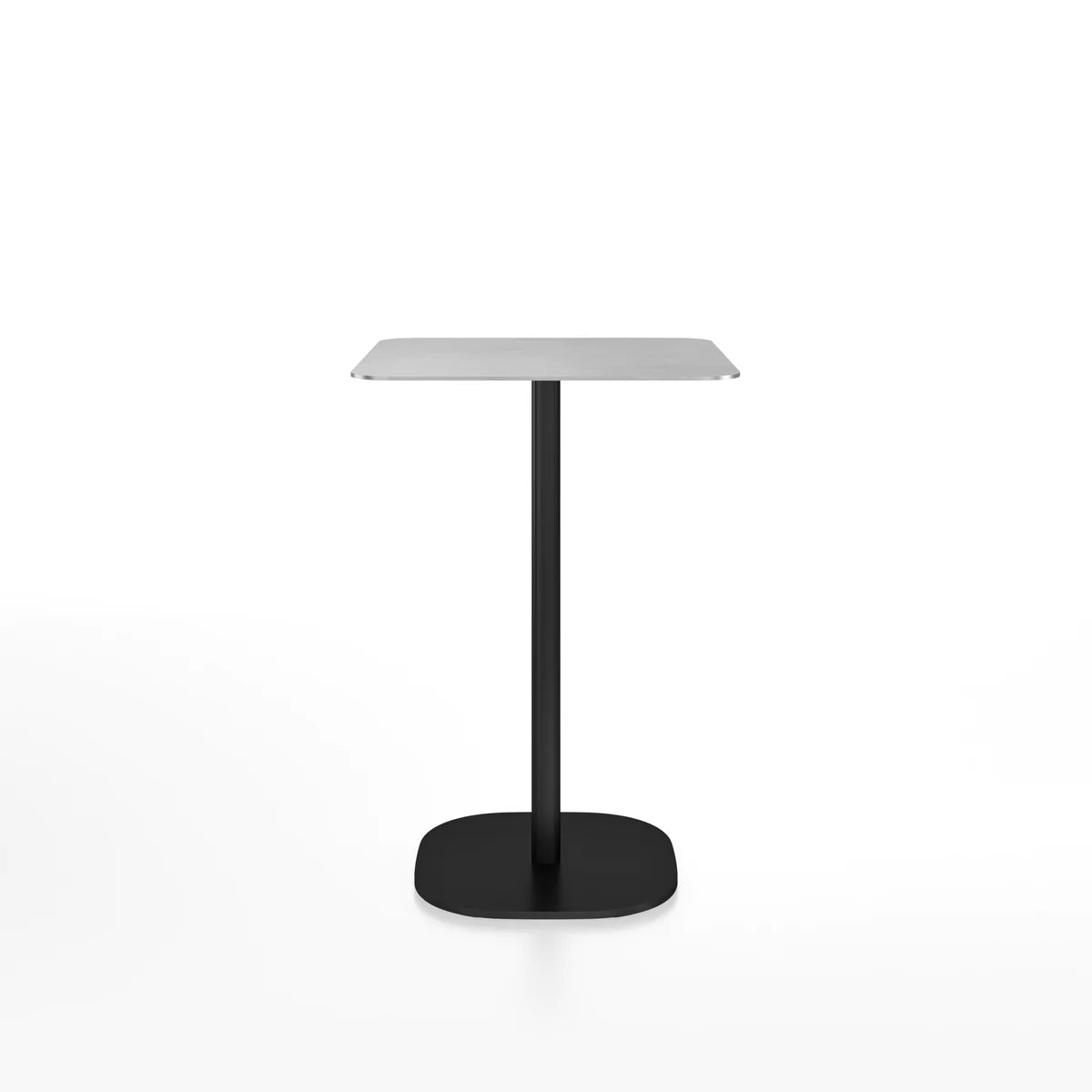 Emeco 2 Inch Flat Base Counter Height Table - Rectangular Top Coffee table Emeco Black Powder Coated Hand Brushed Aluminum
