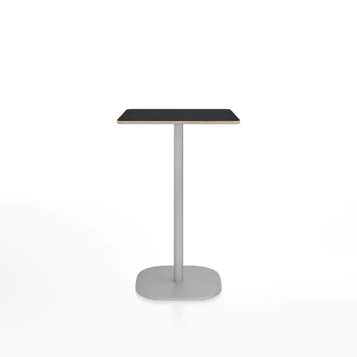 Emeco 2 Inch Flat Base Counter Height Table - Rectangular Top Coffee table Emeco Hand Brushed Aluminum Black Laminate Plywood