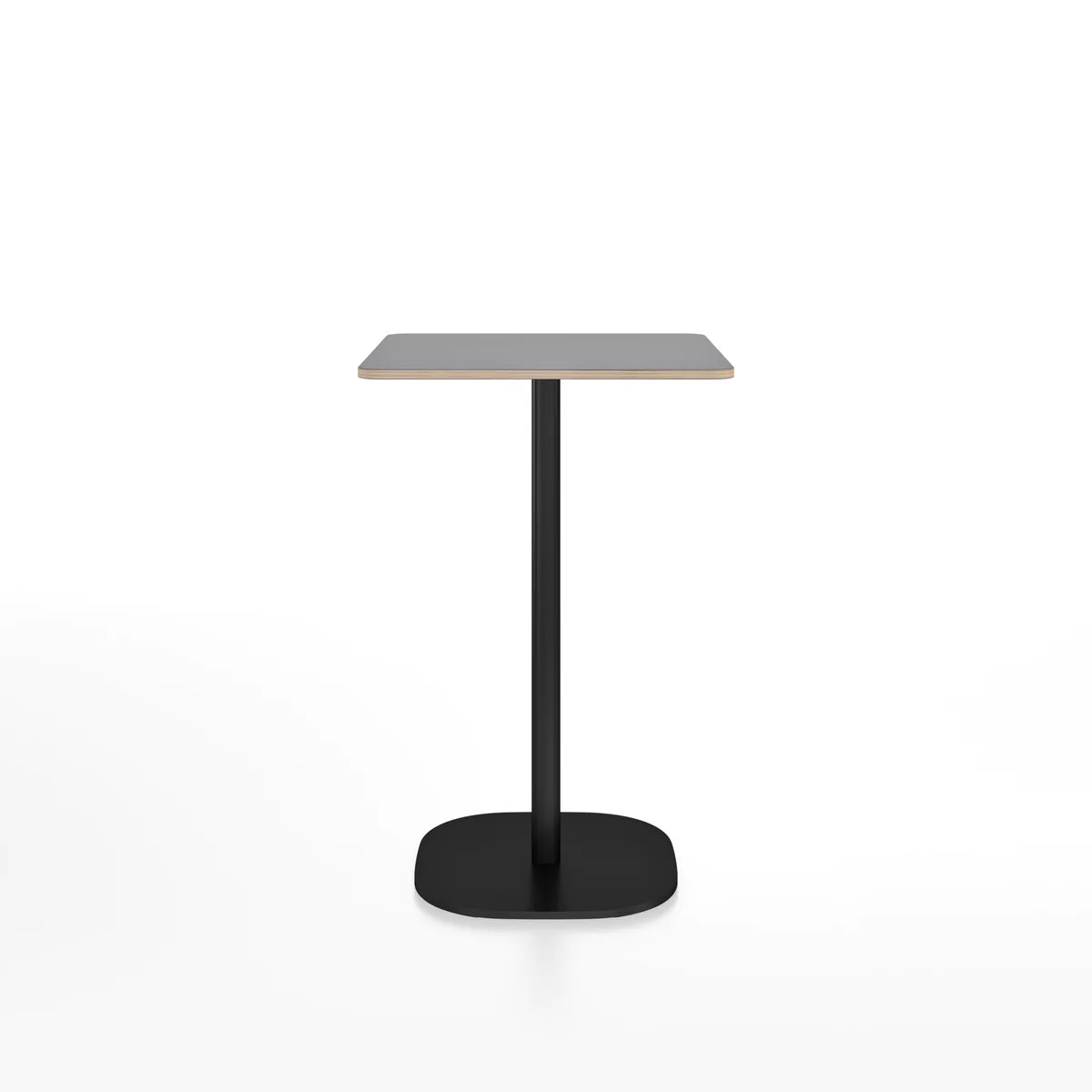 Emeco 2 Inch Flat Base Counter Height Table - Rectangular Top Coffee table Emeco Black Powder Coated Gray Laminate Plywood