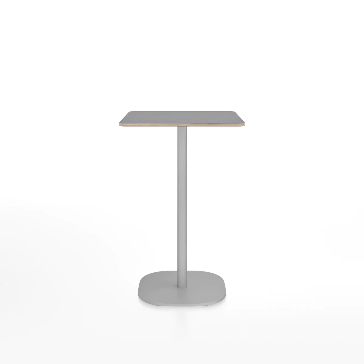 Emeco 2 Inch Flat Base Counter Height Table - Rectangular Top Coffee table Emeco Hand Brushed Aluminum Gray Laminate Plywood