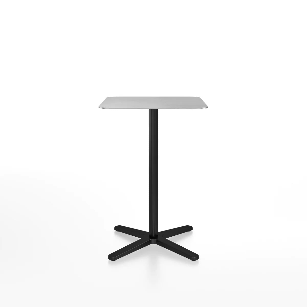 Emeco 2 Inch X Base Counter Table - Rectangular bar seating Emeco Black Powder Coated Hand Brushed Aluminum