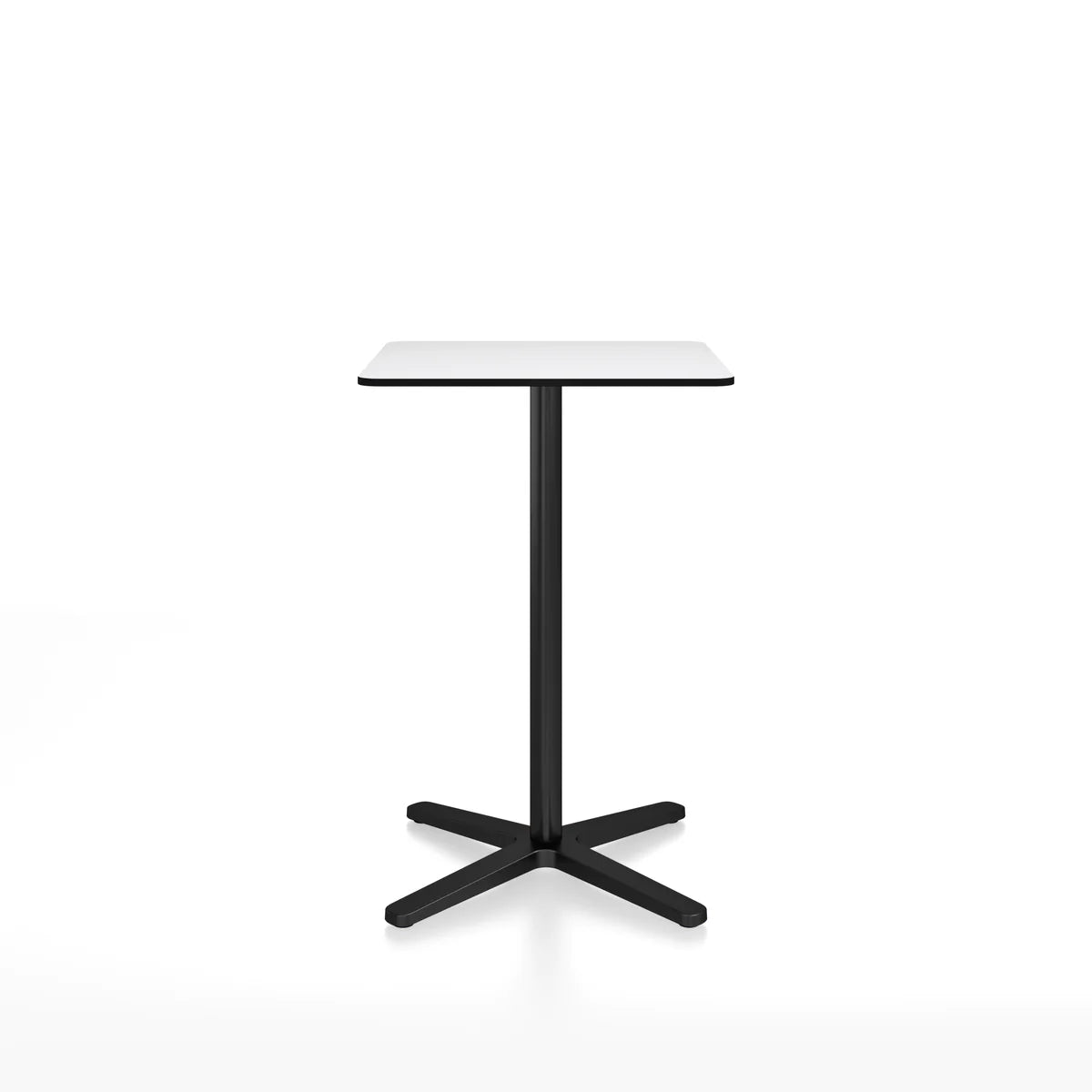 Emeco 2 Inch X Base Counter Table - Rectangular bar seating Emeco Black Powder Coated White HPL