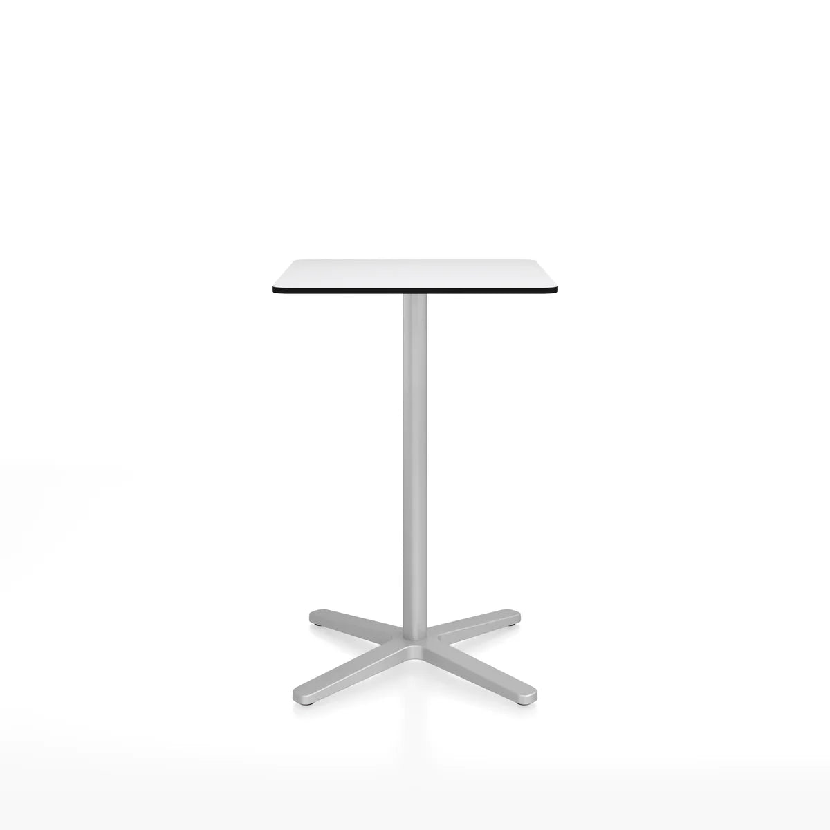 Emeco 2 Inch X Base Counter Table - Rectangular bar seating Emeco Silver Powder Coated White HPL