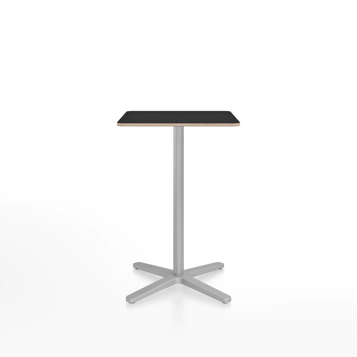 Emeco 2 Inch X Base Counter Table - Rectangular bar seating Emeco Silver Powder Coated Black Laminate Plywood