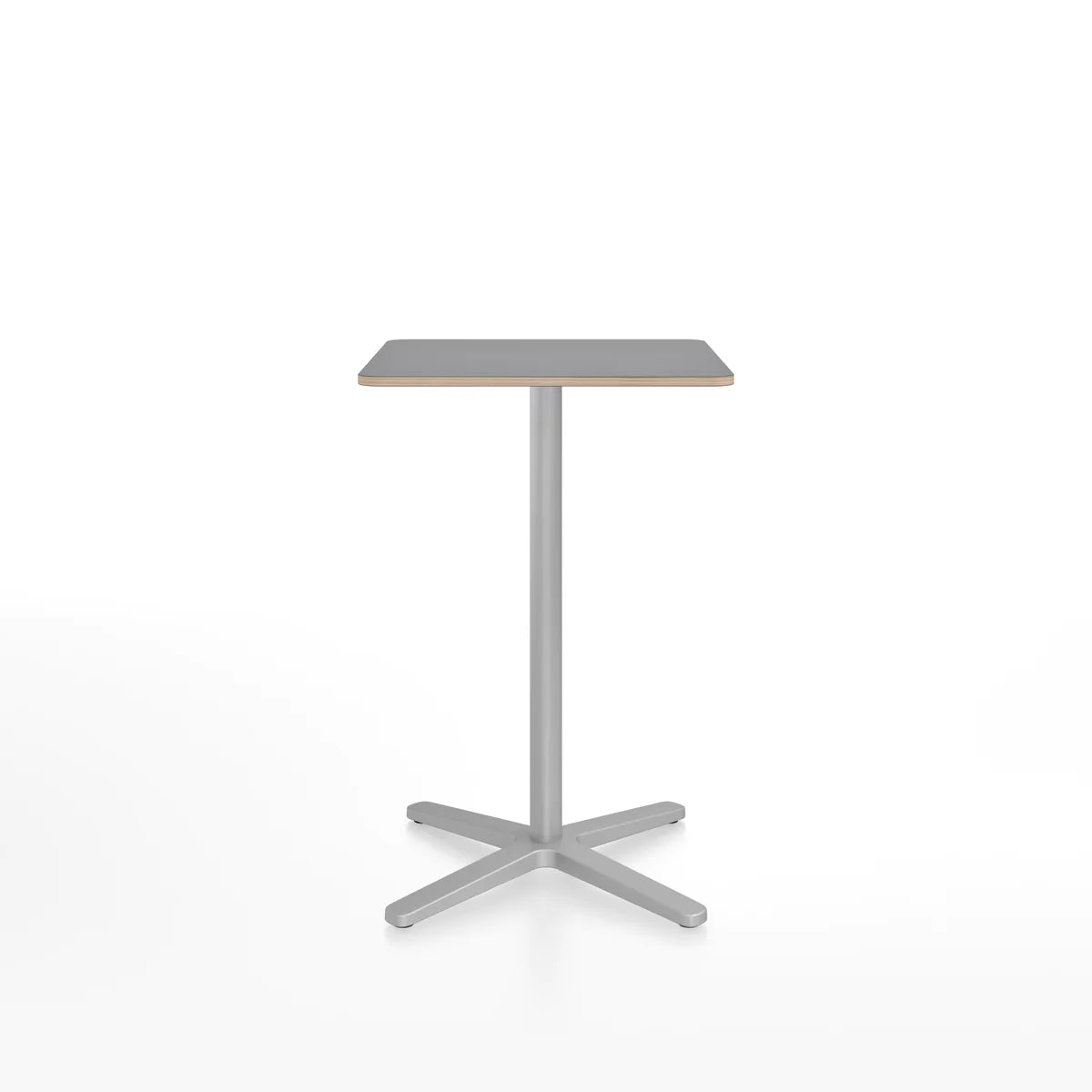 Emeco 2 Inch X Base Counter Table - Rectangular bar seating Emeco Silver Powder Coated Grey Laminate Plywood