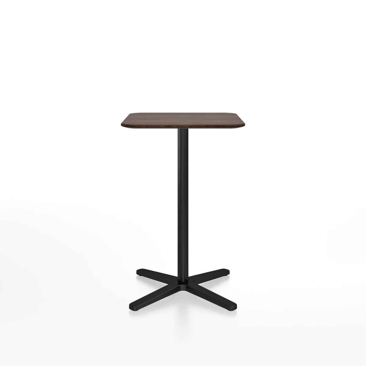 Emeco 2 Inch X Base Counter Table - Rectangular bar seating Emeco Black Powder Coated Walnut
