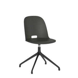 Emeco Alfi Work Swivel Chair With Glides task chair Emeco All Around Glides Dark Grey No Seat Pad