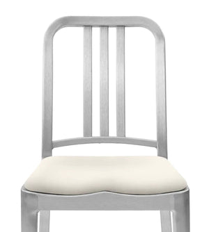 Emeco Navy Armchair Side/Dining Emeco Hand Brushed Leather Alternative White +$180 No Glides