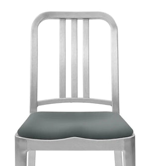 Emeco Navy Counter Stool Side/Dining Emeco Hand Brushed Leather Alternative Dark Grey +$180 No Glides