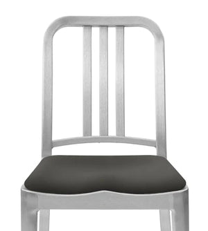 Emeco Heritage Stacking Chair Side/Dining Emeco Hand Brushed Fabric Dark Grey +$180 No Glides