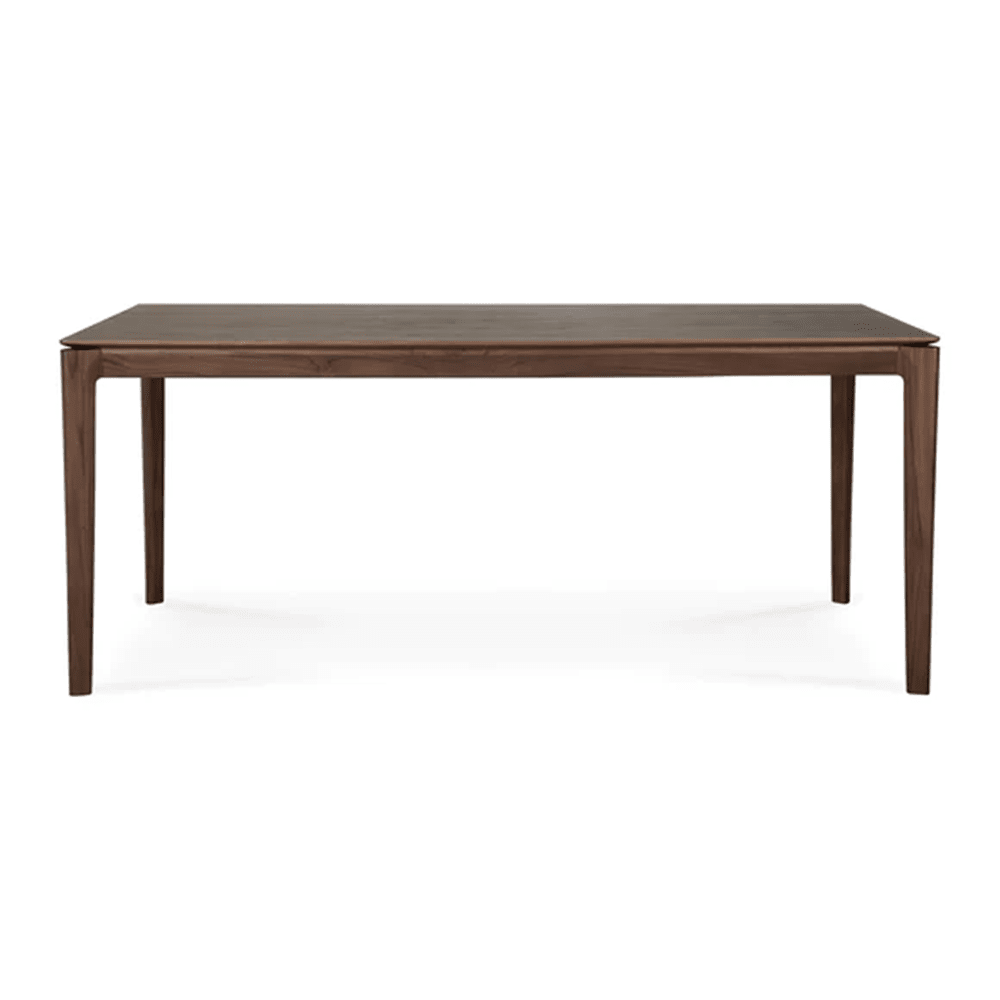 Brown Oak and Teak Dining Table Dining Tables Ethnicraft 70.9 In Width Brown Teak