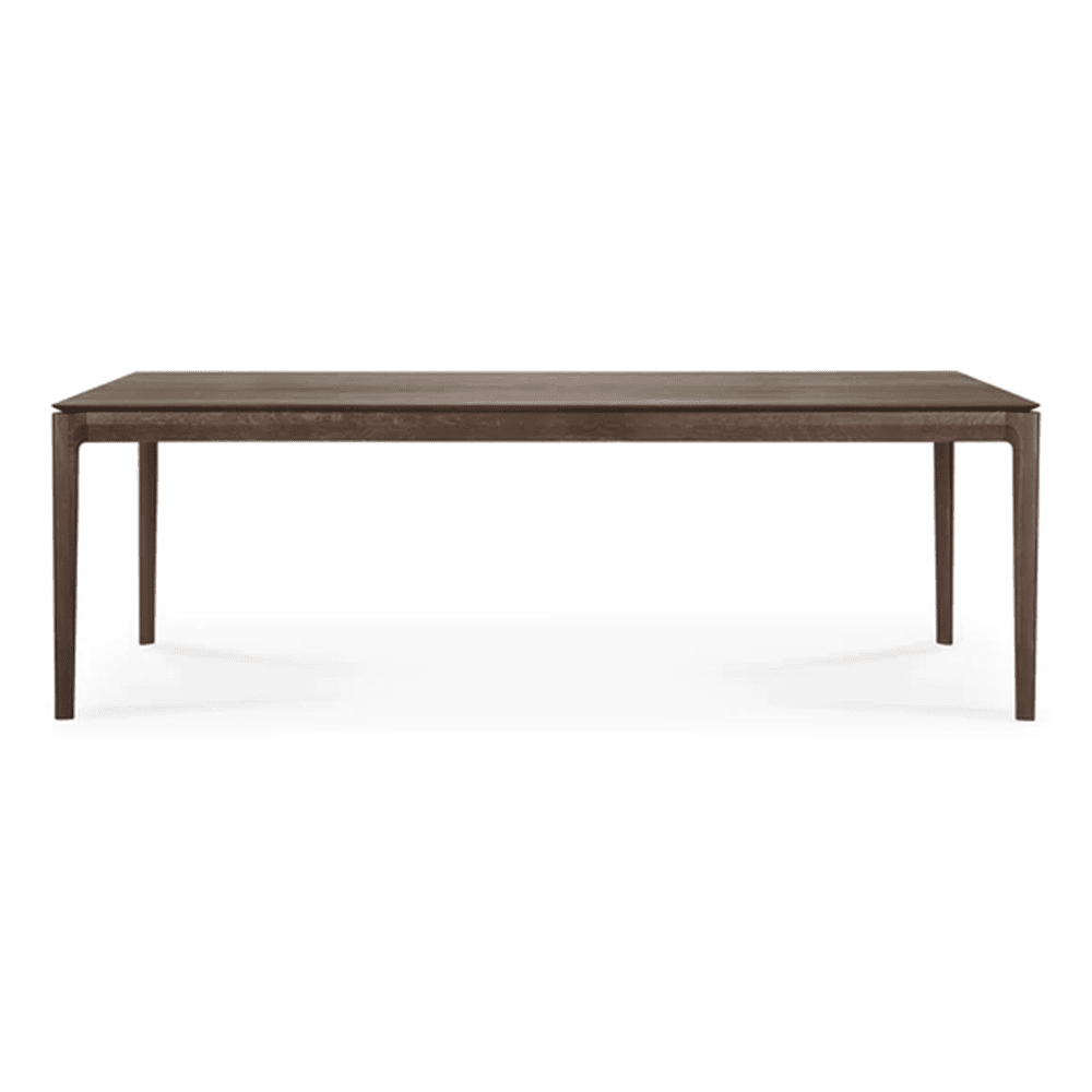 Brown Oak and Teak Dining Table Dining Tables Ethnicraft 86.6 In Width Brown Oak