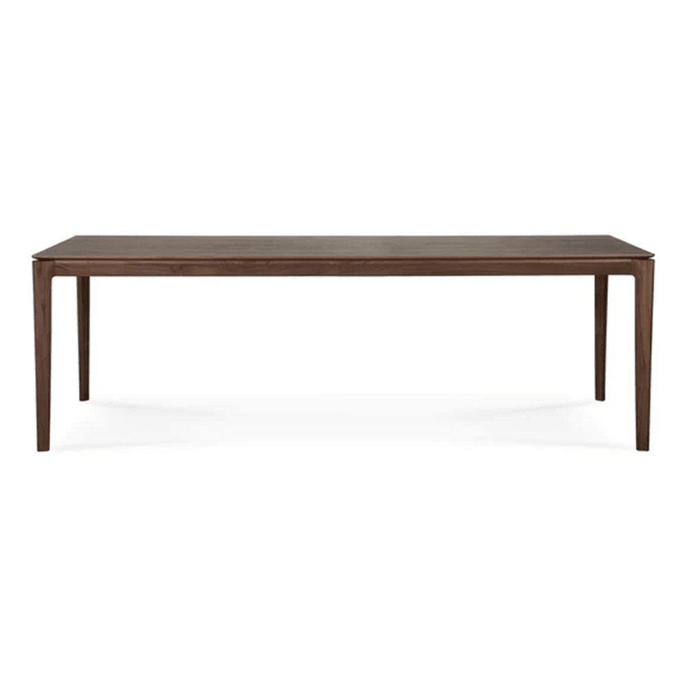 Brown Oak and Teak Dining Table Dining Tables Ethnicraft 94.5 In Width Brown Teak