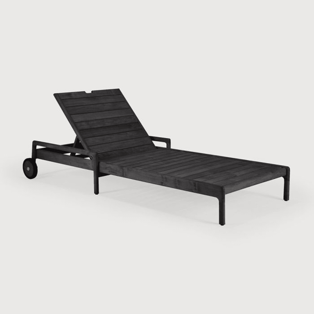 Jack Outdoor Adjustable Lounger Outdoors Ethnicraft Teak Black
