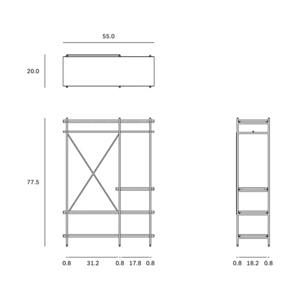 Oscar Hanging Rack storage Ethnicraft