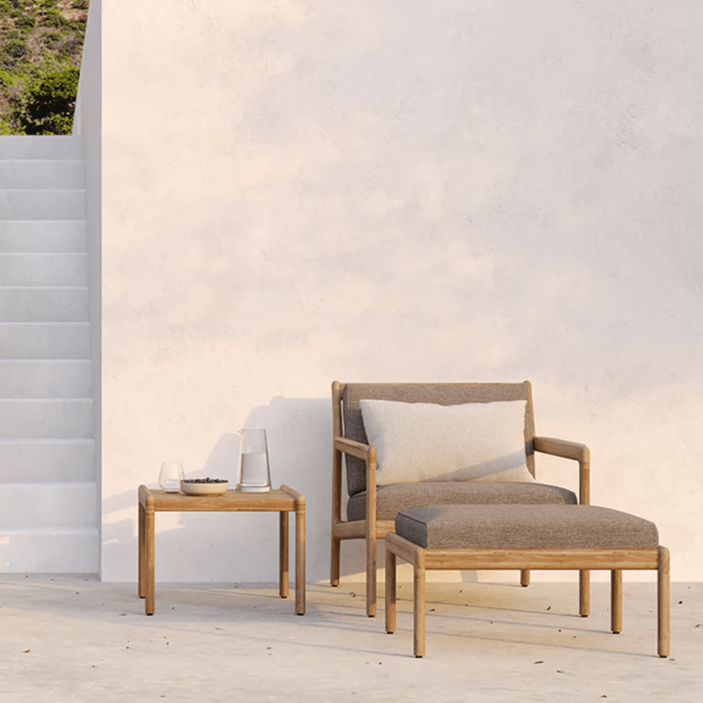 White Boucle Light Outdoor Cushion Outdoors Ethnicraft