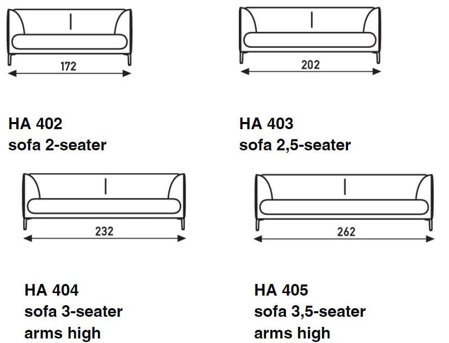 Figura High Arm 2.5 Seater Sofa Sofa Artifort