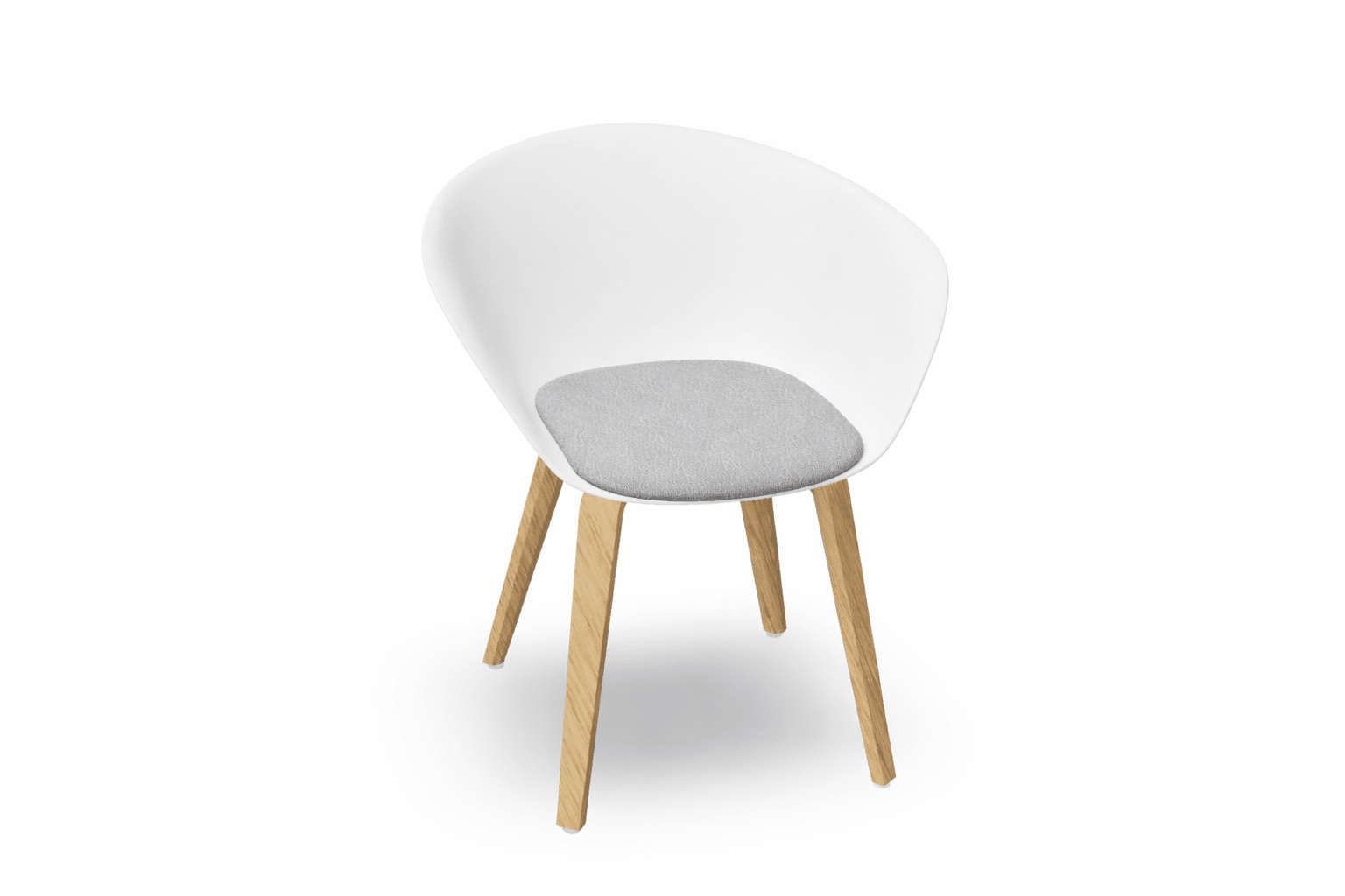 Duna 02 Wood Leg Chair With Seat Cushion Chairs Arper