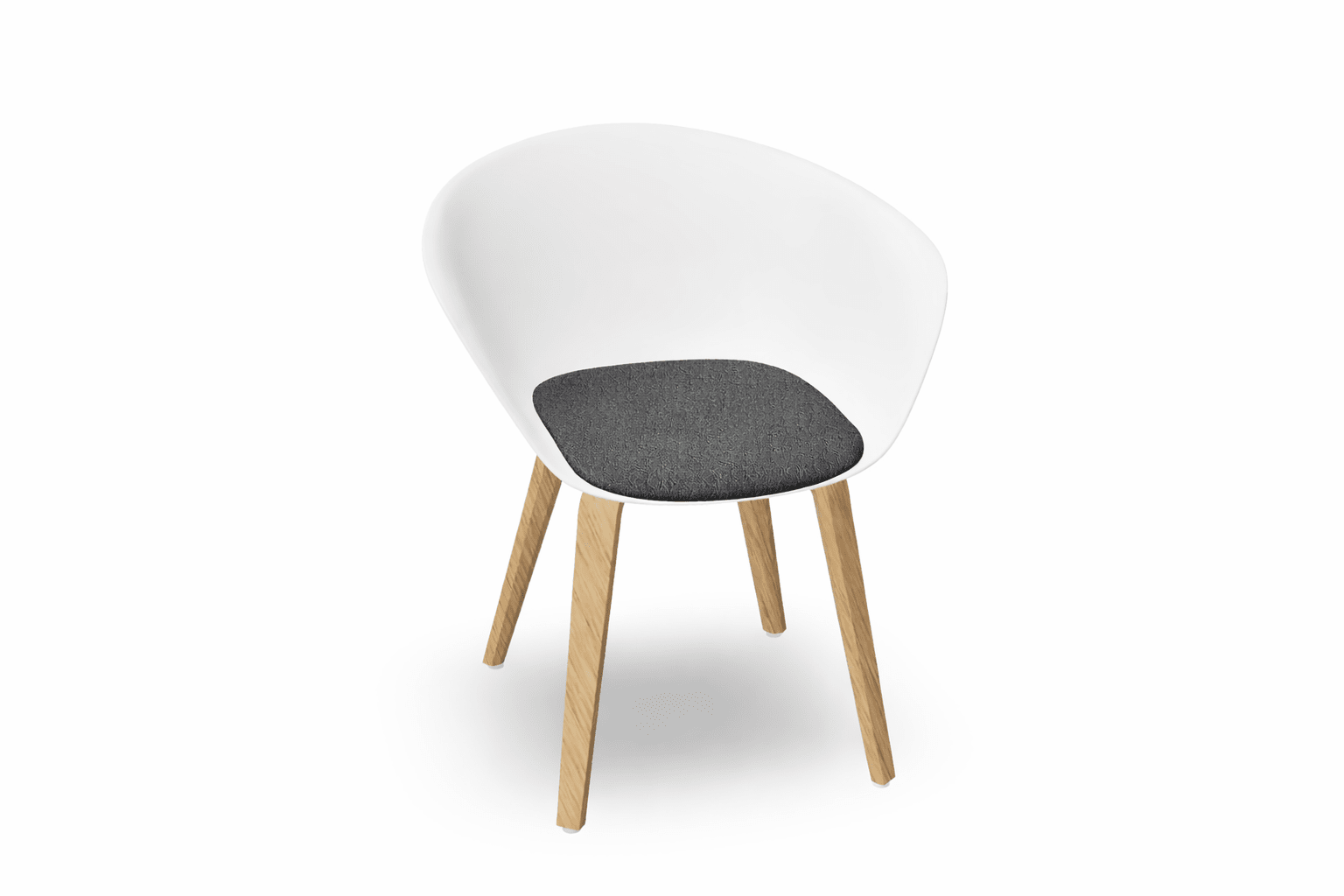 Duna 02 Wood Leg Chair With Seat Cushion Chairs Arper