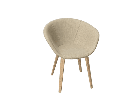 Duna 02 Wood Leg Chair With Front Upholstery Chairs Arper