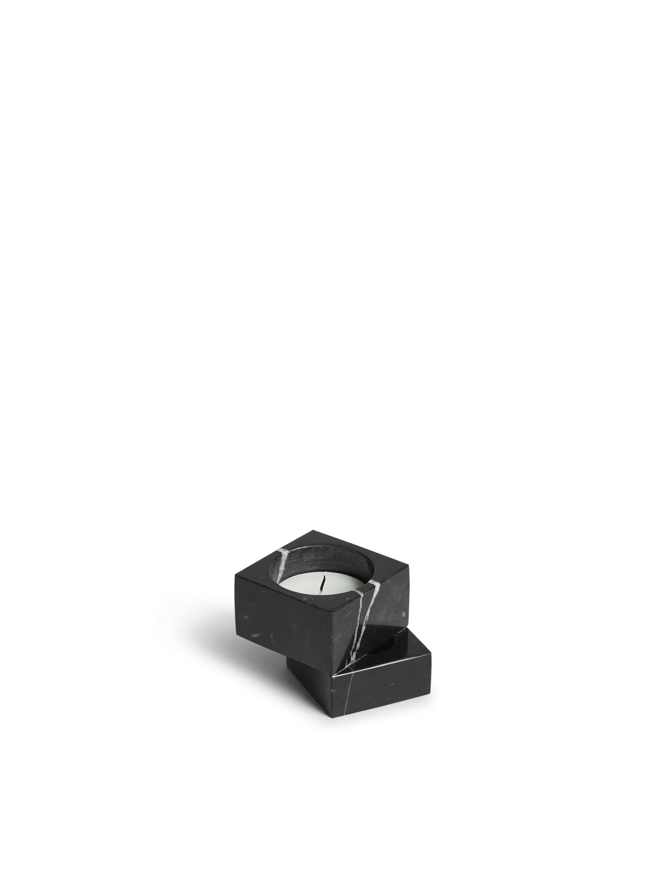 Jeu De Dés Candle Holder - Set of 4 Candles and Candleholders Woud Black Marble Style: 1