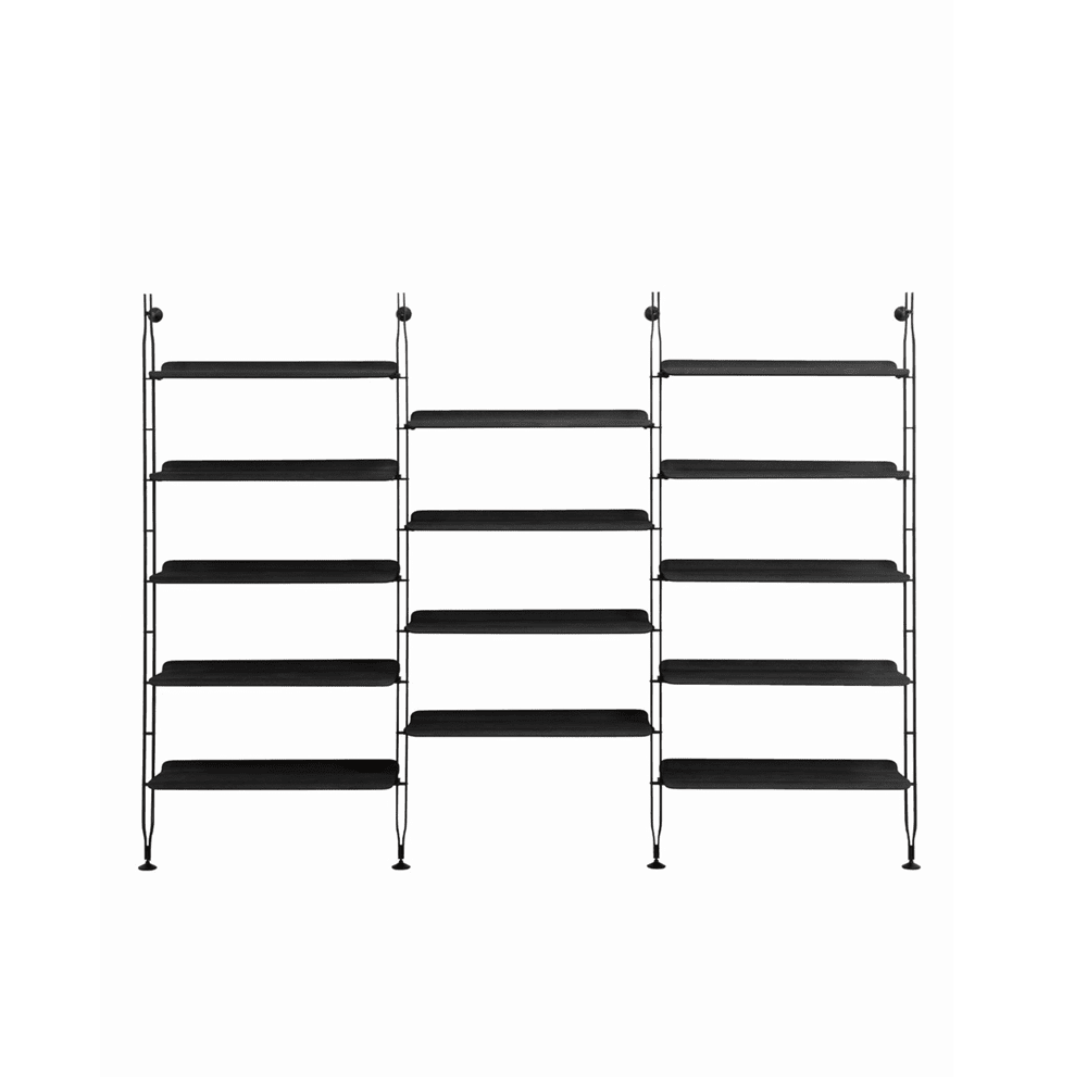 Adam Wood Bookcase Shelves Kartell 3 Ash Black/Black