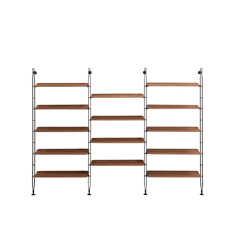 Adam Wood Bookcase Shelves Kartell 3 Dark Wood/Black