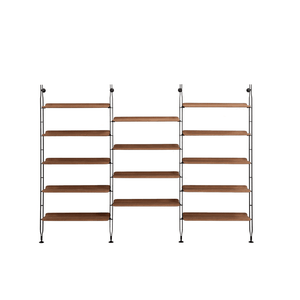 Adam Wood Bookcase Shelves Kartell 3 Dark Wood/Black 