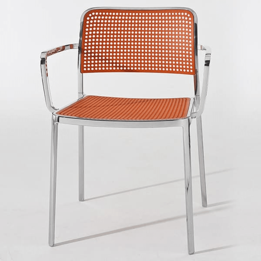 Audrey Shiny Chair Chairs Kartell With Arm / Polished Orange
