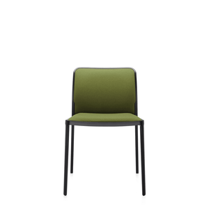 Audrey Soft (2 Chairs) Side/Dining Kartell No Arms Painted Aluminum Black Trevira Acid Green