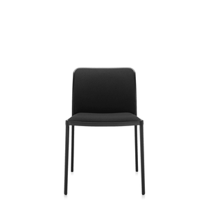 Audrey Soft (2 Chairs) Side/Dining Kartell No Arms Painted Aluminum Black Trevira Black