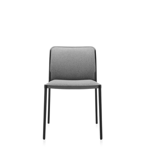 Audrey Soft (2 Chairs) Side/Dining Kartell No Arms Painted Aluminum Black Trevira Grey