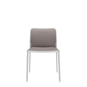 Audrey Soft (2 Chairs) Side/Dining Kartell No Arms Painted Aluminum White Trevira Beige