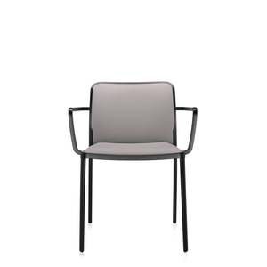 Audrey Soft (2 Chairs) Side/Dining Kartell With Arms Painted Aluminum Black Trevira Beige