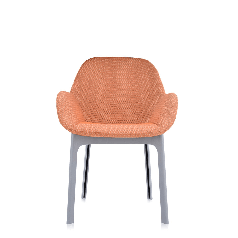 Clap Embossed Fabric Armchair Chairs Kartell Grey/Orange