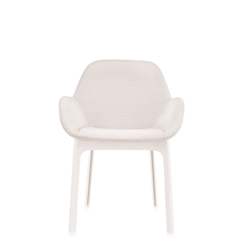 Clap Embossed Fabric Armchair Chairs Kartell White/Beige