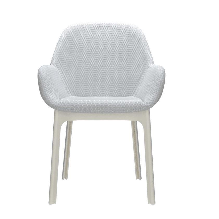 Clap Embossed Fabric Armchair Chairs Kartell White/Grey